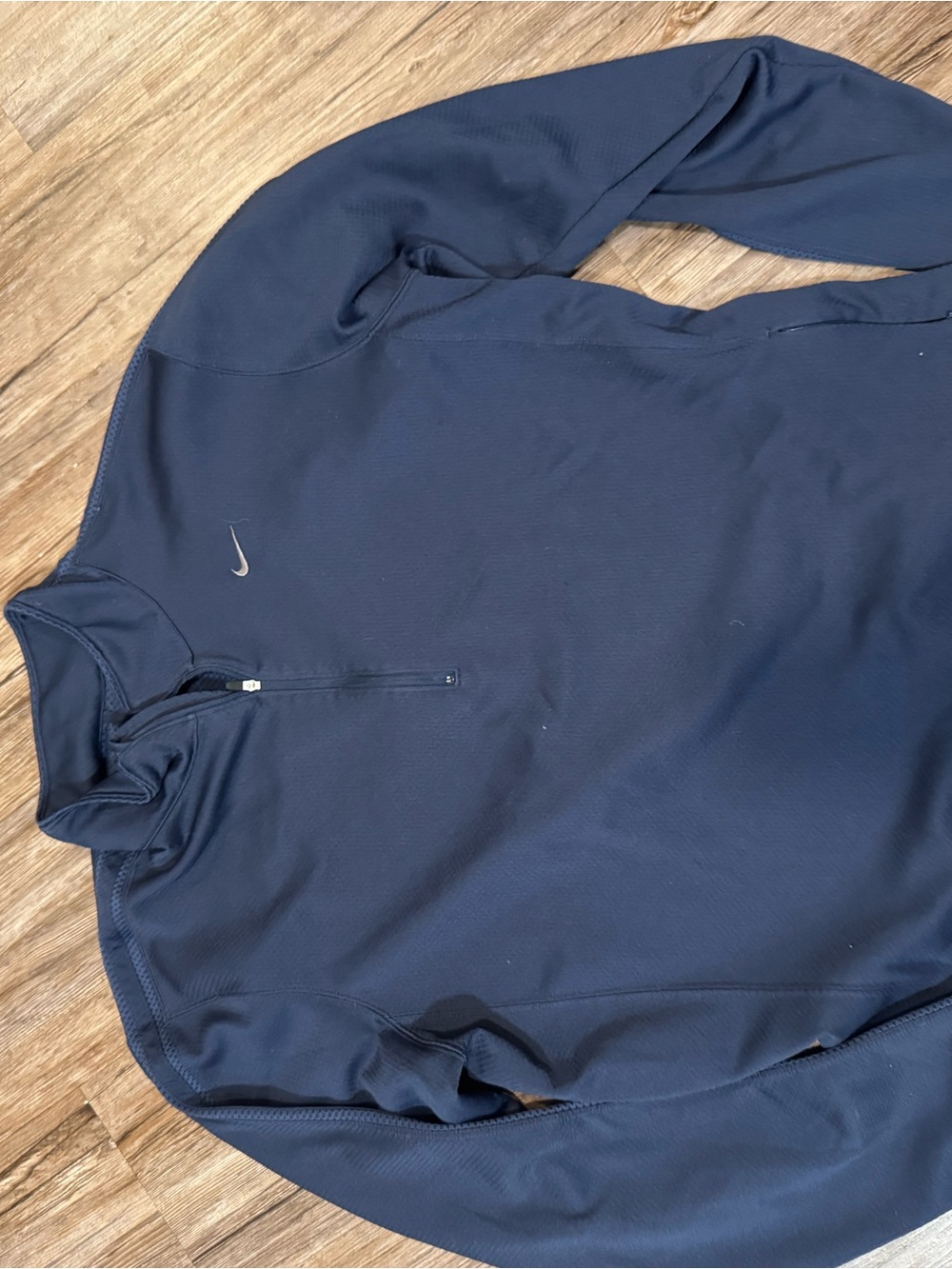 Nike Nikefit Navy Blue Pullover Size Large Running Training Long Sleeve Pocket